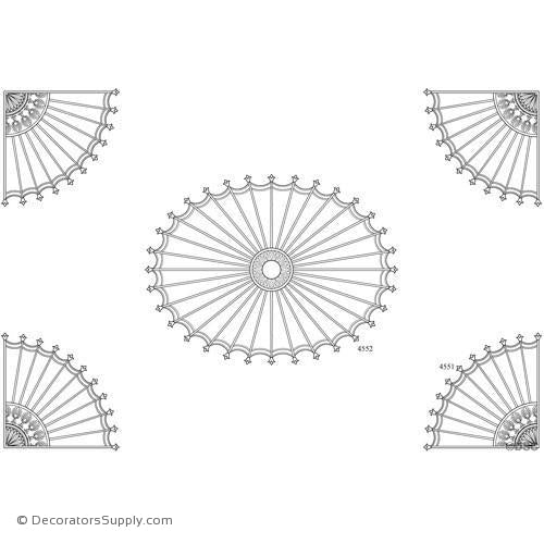 Adam Ceiling 1-4552 4-4551-Hand-cast-ceiling-ornaments-Decorators Supply