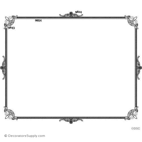 Louis XIV 10' x 10' 4-P9843 4-P9824 36'-9954-Hand-cast-ceiling-ornaments-Decorators Supply