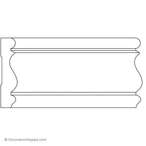 Chairrail Moulding - Smooth - 11/16" x 3" Wide