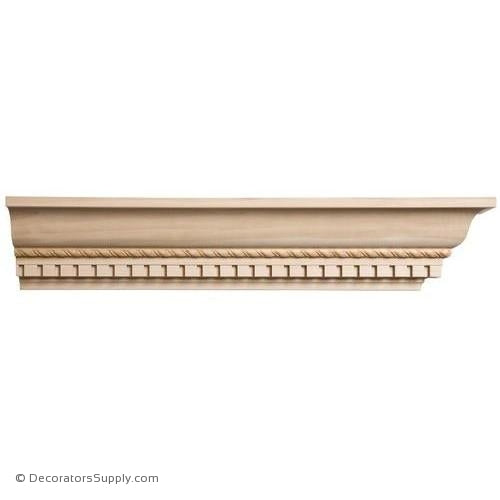 Crown Moulding-Dentil w/ Rope- 3"Proj x 4"Drop