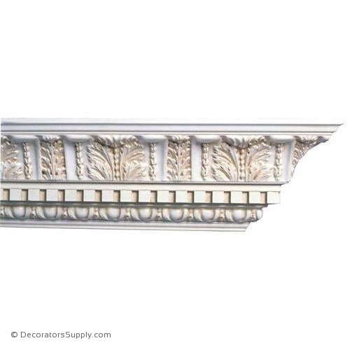 Mon Reale® Crown Moulding-Acanthus w/Dentil-5"P x 5 5/8"D