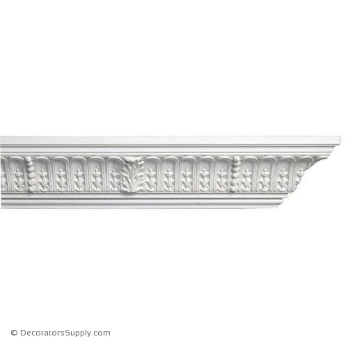 Mon Reale®  Crown Moulding-Fluting & Leaf-3 3/4"P x 4 3/4"D