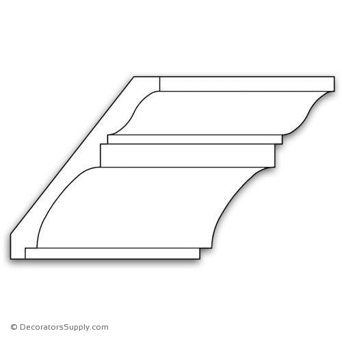 Poplar Cove Smooth Moulding 5-1/8" Projection x 6-1/4" Drop