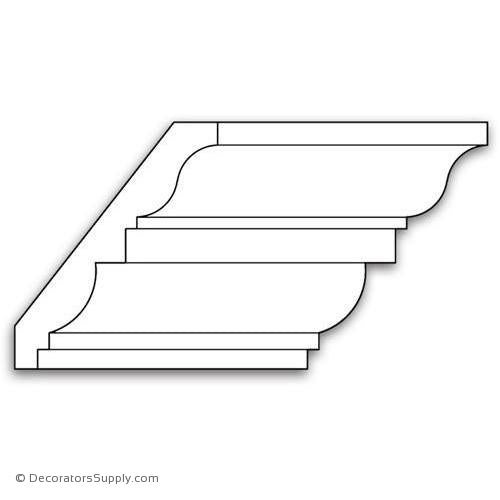 Poplar Cove Smooth Moulding 4-1/2" Projection x 5-3/8" Drop