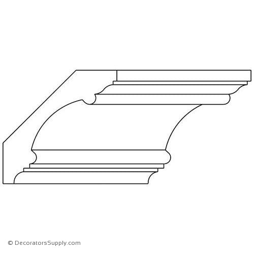 Cove Moulding-Smooth- 3 7/8"Proj x 3 7/8"Drop