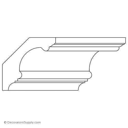 Cove Moulding-Smooth- 2 3/4" Proj x 2 3/4" Drop