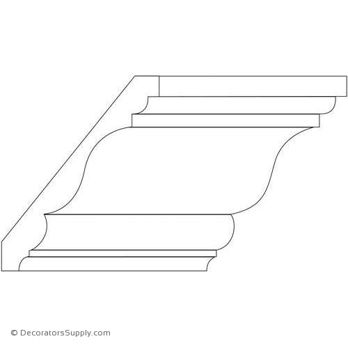 Crown Moulding-Smooth- 4 1/4"Proj x 5 1/2"Drop