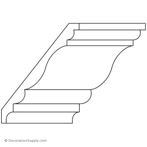 Crown Moulding-Smooth- 5 1/4"Proj x 6 3/4"Drop