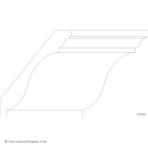 Crown Moulding - Smooth - 5 3/8"Proj x 6 5/8"Drop