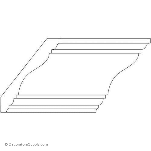 Crown Moulding-Smooth- 3 1/2"Proj x 4 1/4"Drop