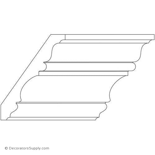Crown Moulding-Smooth- 3 3/4"Proj x 4 7/8"Drop