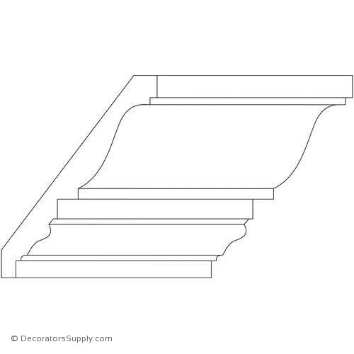 Crown Moulding-Smooth- 4 1/2"Proj x 5 1/2"Drop