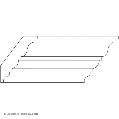 Crown Moulding -Smooth - 2 5/16"Proj x 3"D
