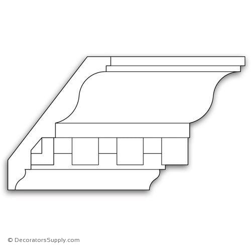1 x 7 Crown w/Dentil