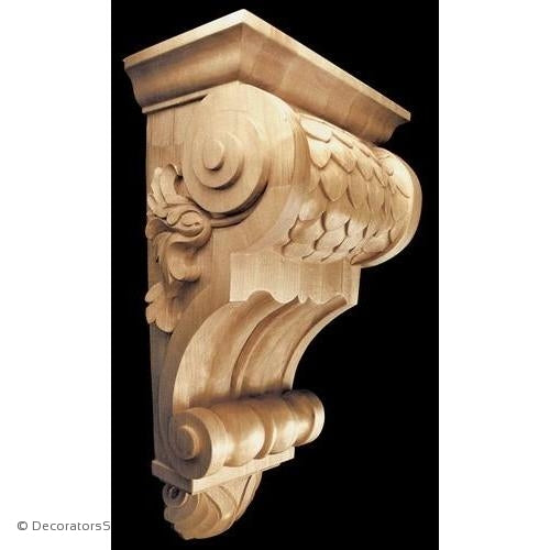 Imbricated Wood Corbel - (Lindenwood) - 3 SIZES