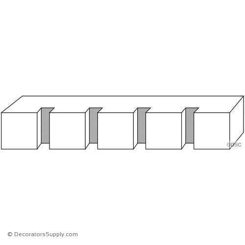 Dentil Moulding - 3/4"Width x 1"Height