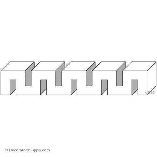 Poplar Dentil Moulding - 3/8"Width x 1"Height