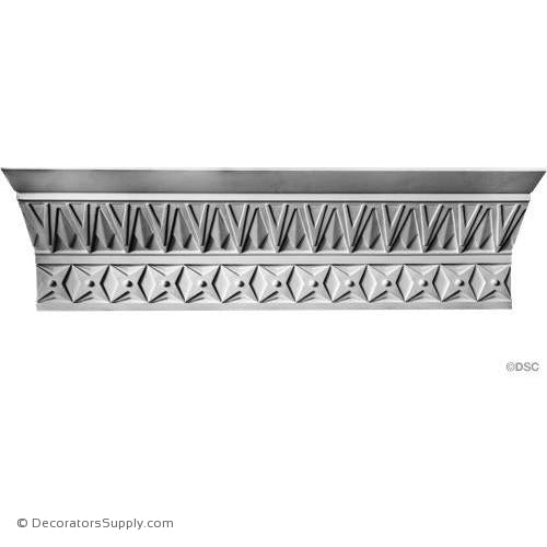 Plaster Art Deco Crown 4 3/4 Proj X 9 1/4 Drop X 2 1/2" Rep