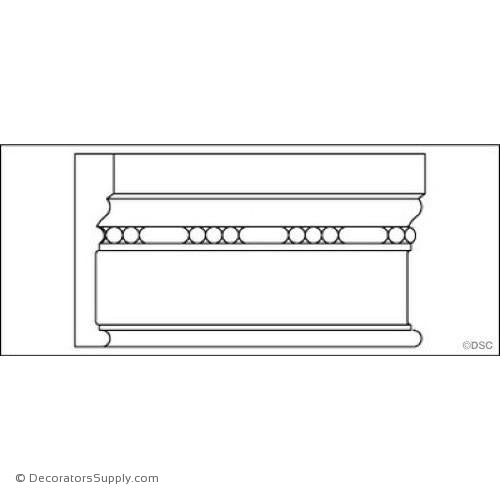 Door Header Moulding - Embossed - 1 1/16" x 5 1/4" W