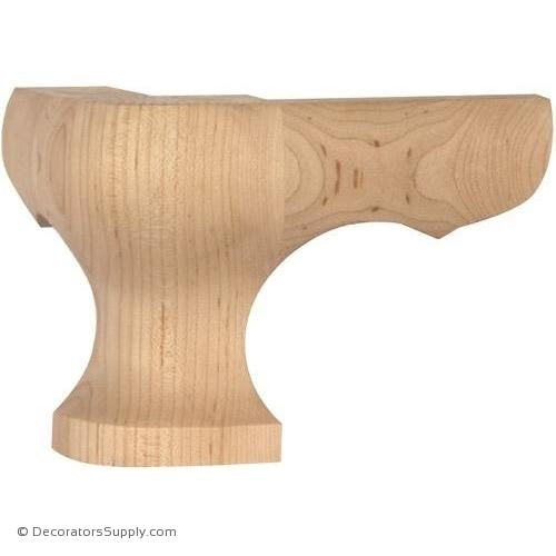 Corner Round Face Wood Pedestal Foot - (Cherry, Maple, Poplar, Red Oak) | Decorators Supply Corporation