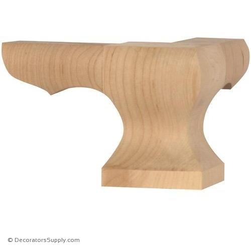Corner Square Face Wood Pedestal Foot - (Alder, Cherry, Maple, Poplar, Red Oak) | Decorators Supply Corporation