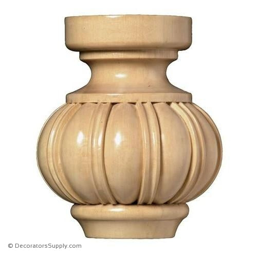 Fluted Wood Bun Foot - (Cherry & Maple) | Decorators Supply Corporation