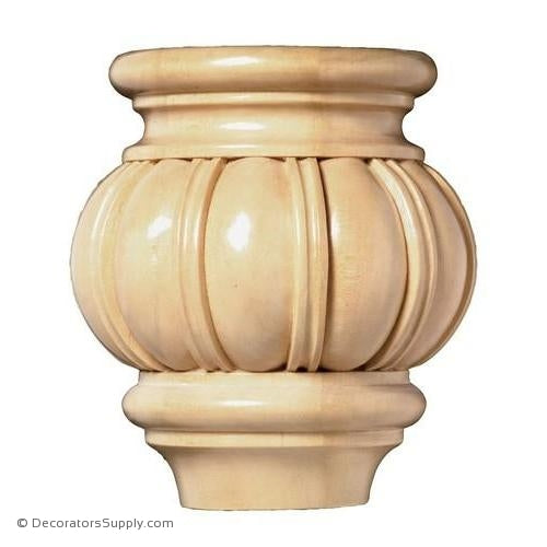 Fluted Wood Bun Foot - (Cherry & Maple) | Decorators Supply Corporation