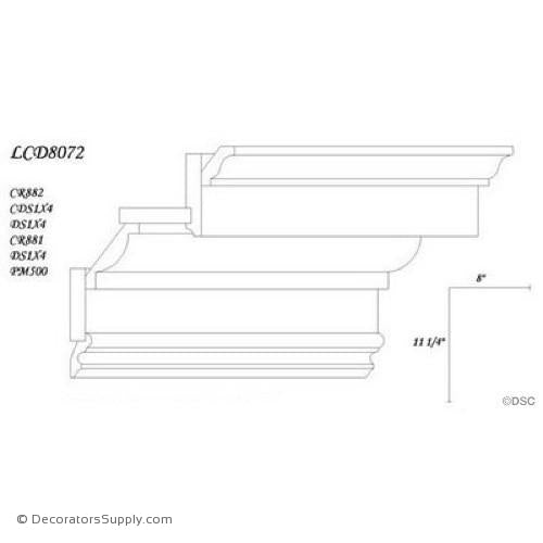Poplar Large Combo - 8" proj x 11 1/4" drop