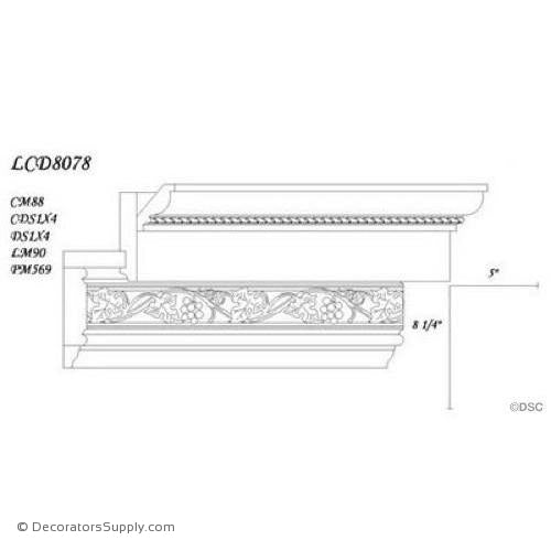 Poplar Large Combo - 5" proj x 8 1/4" drop
