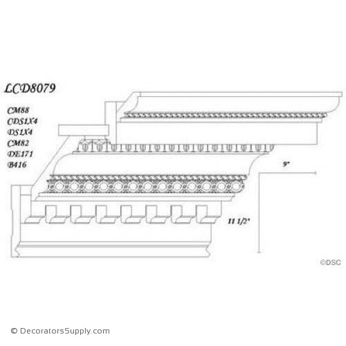 Poplar Large Combo - 9" proj x 11 1/2" drop