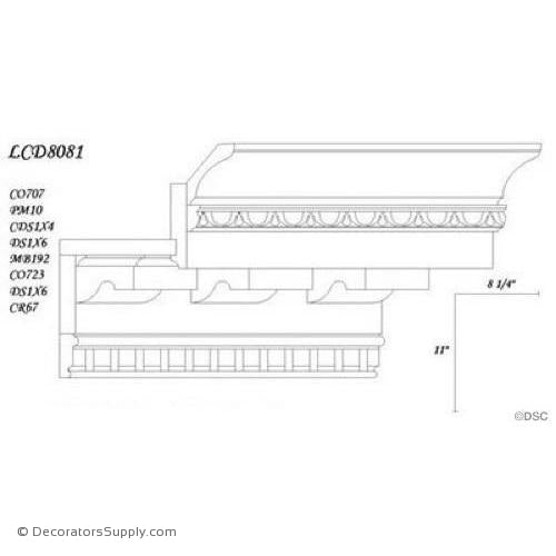 Poplar Large Combo - 9" proj x 11" drop