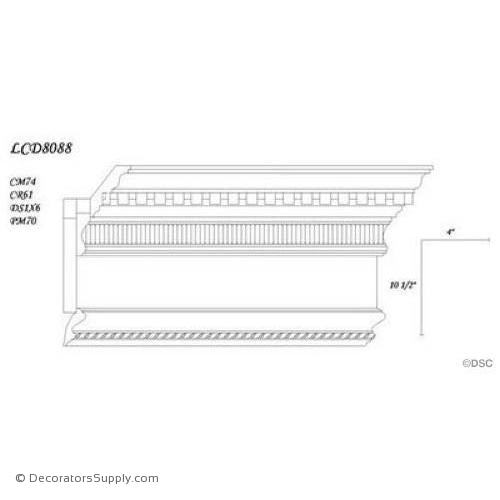 Poplar Large Combo - 4" proj x 10 1/2" drop