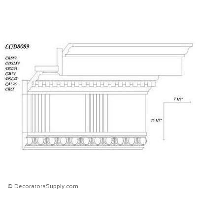 Poplar Large Combo - 7 1/2" proj x 15 1/2" drop