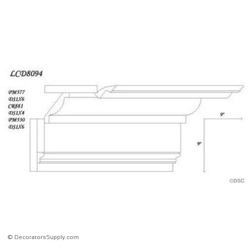 Poplar Large Combo - 9" proj x 9" drop