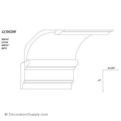Poplar Large Combo- 11 1/16" proj x 15" drop