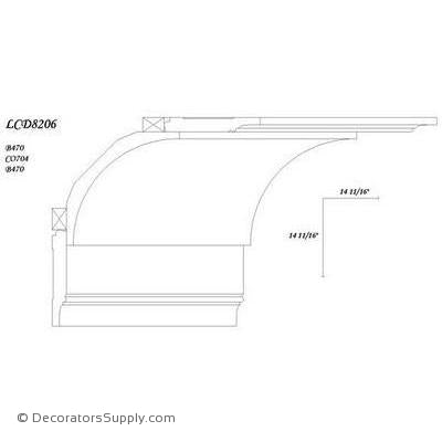 Poplar Large Combo- 14 11/16" proj x 14 11/16" drop