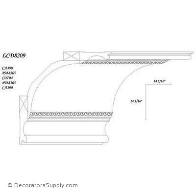 Poplar Large Combo- 14 5/16" proj x 14 5/16" drop