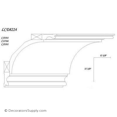 Poplar Large Combo- 12 3/8" proj x 12 3/8" drop