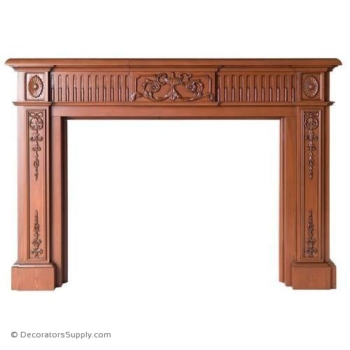 Lindenwood Mantel- 76 3/4"OA Width, Opening - 52"W x 40"H