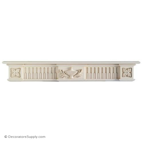 Lindenwood Mantel Shelf - 72"W x 8"D x 11"H, Bot. D = 5"