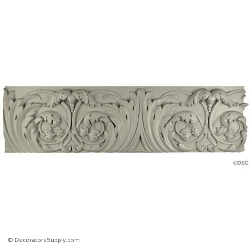 Plaster Frieze Molding Acanthus 6 1/2" H x  3/4" R Cast Length 65"