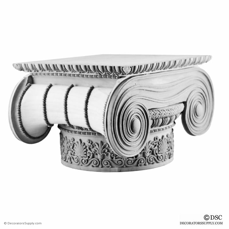Plaster Capital [Round] - Greek Ionic Erechtheum w/ Necking-Decorators Supply