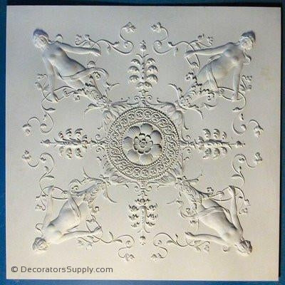 Plaster Panel-Empire 34" x 34" x 5/8" Relief - No Trim Edge-ceiling-ornament-Decorators Supply