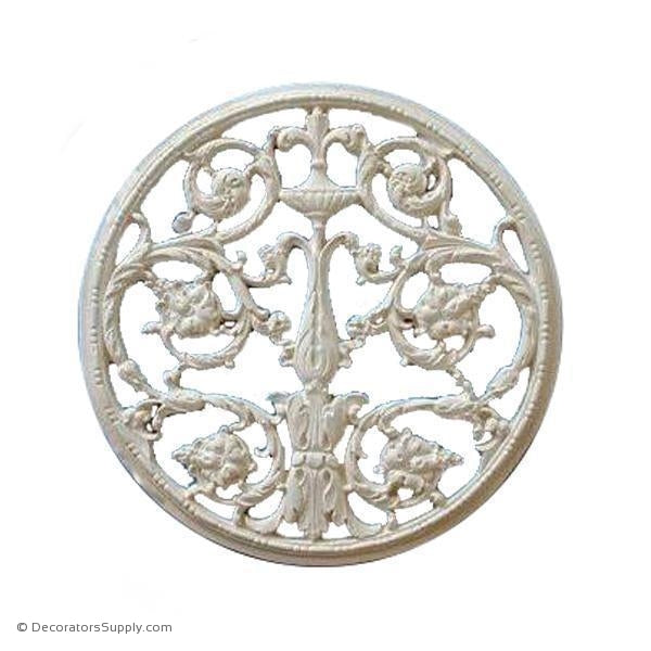 Plaster Grille-13" Diameter X 9/16" Projection-ceiling-ornament-Decorators Supply