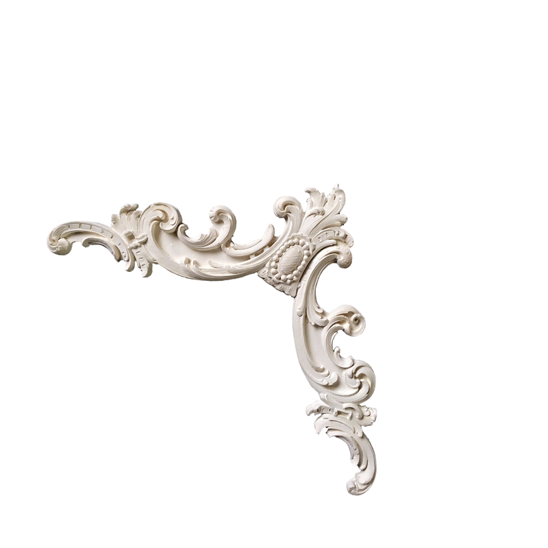 Plaster Rococo Corner Louis XV 16-1/2" H x 16-1/2" W x 1/2" Relief