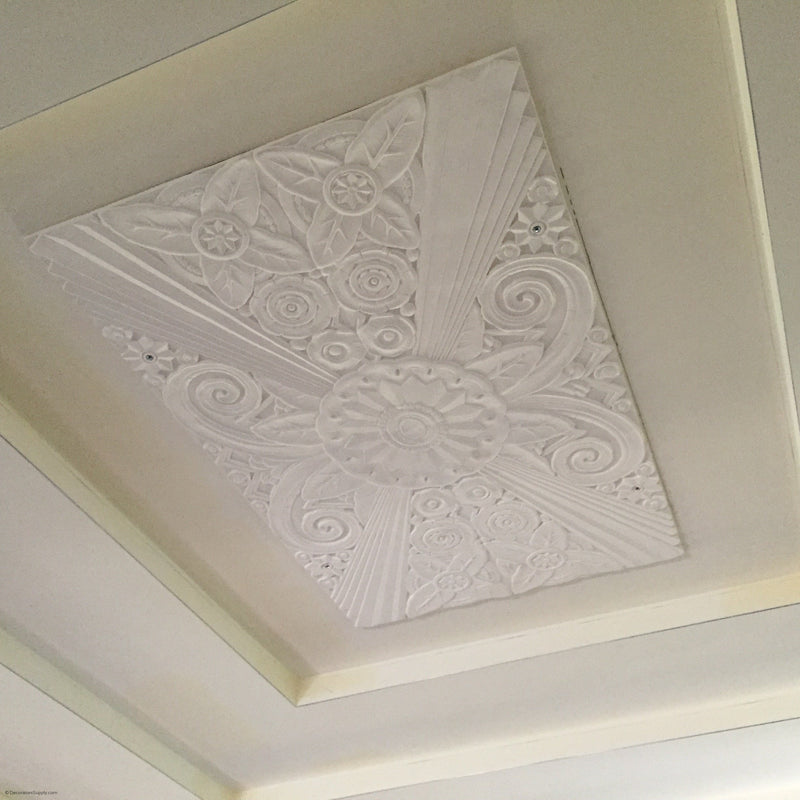 35" X 22-1/2" Art Deco Panel Offered In Stain Grade Composite or Plaster