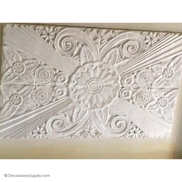 35" X 22-1/2" Art Deco Panel Offered In Stain Grade Composite or Plaster