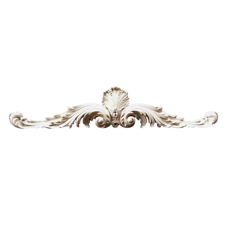 Wall Panel Center Ornament Louis XV 4" H x 19" W x 1" Relief