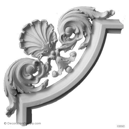 Plaster Corner Ornament 8H X 8W x 6 x 3/4Rel - No Bead-ornate-french-Decorators Supply