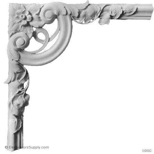 Plaster Corner Ornament - 8 1/4 x 8 1/4"-ornate-french-Decorators Supply